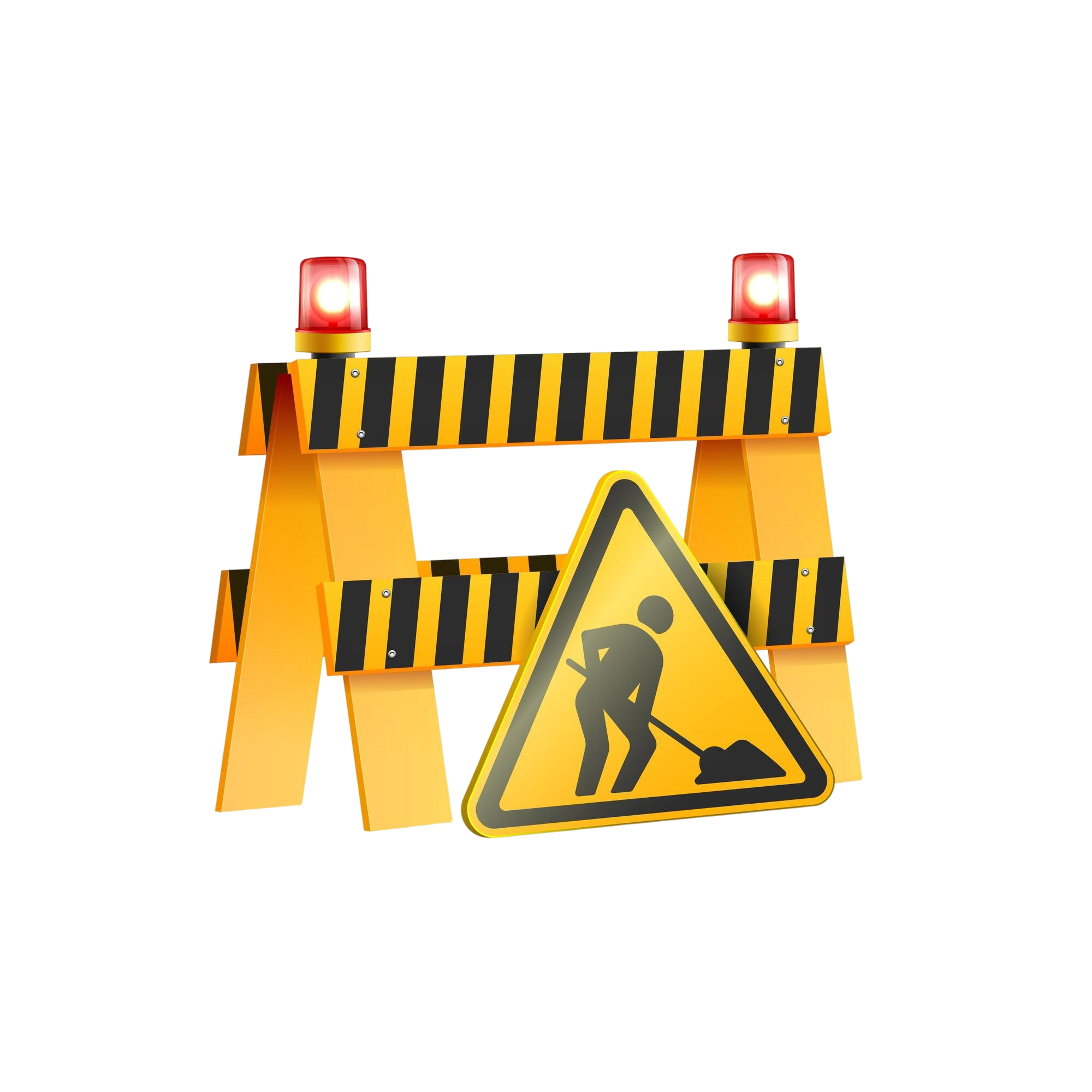 Chantier de construction - barrière jaune et noire